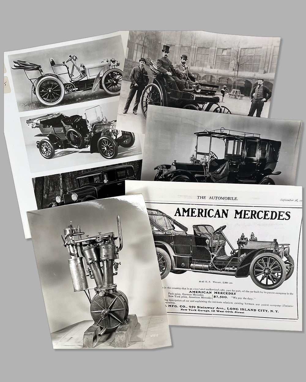 A collection of 37 b&w photos from the Mercedes Benz factory and museum 3