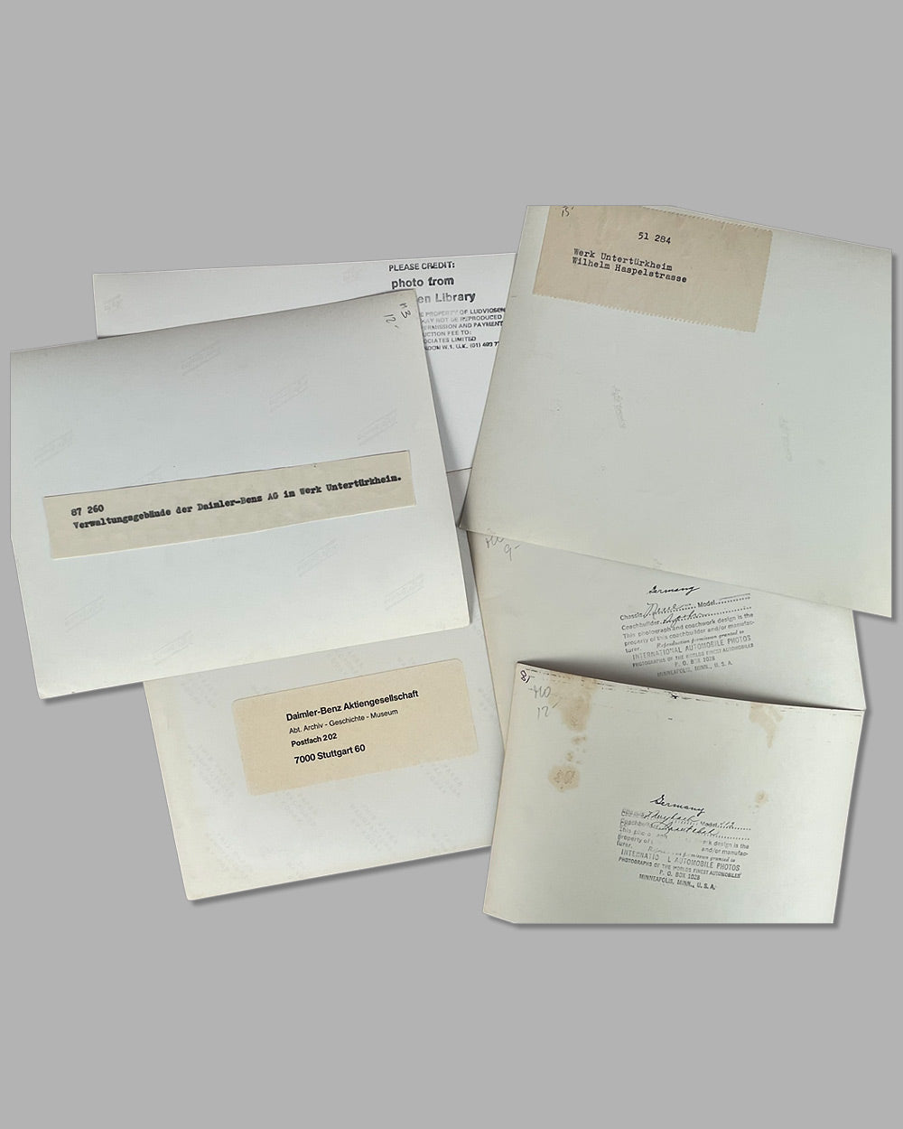 A collection of 37 b&amp;w photos from the Mercedes Benz factory and museum 6