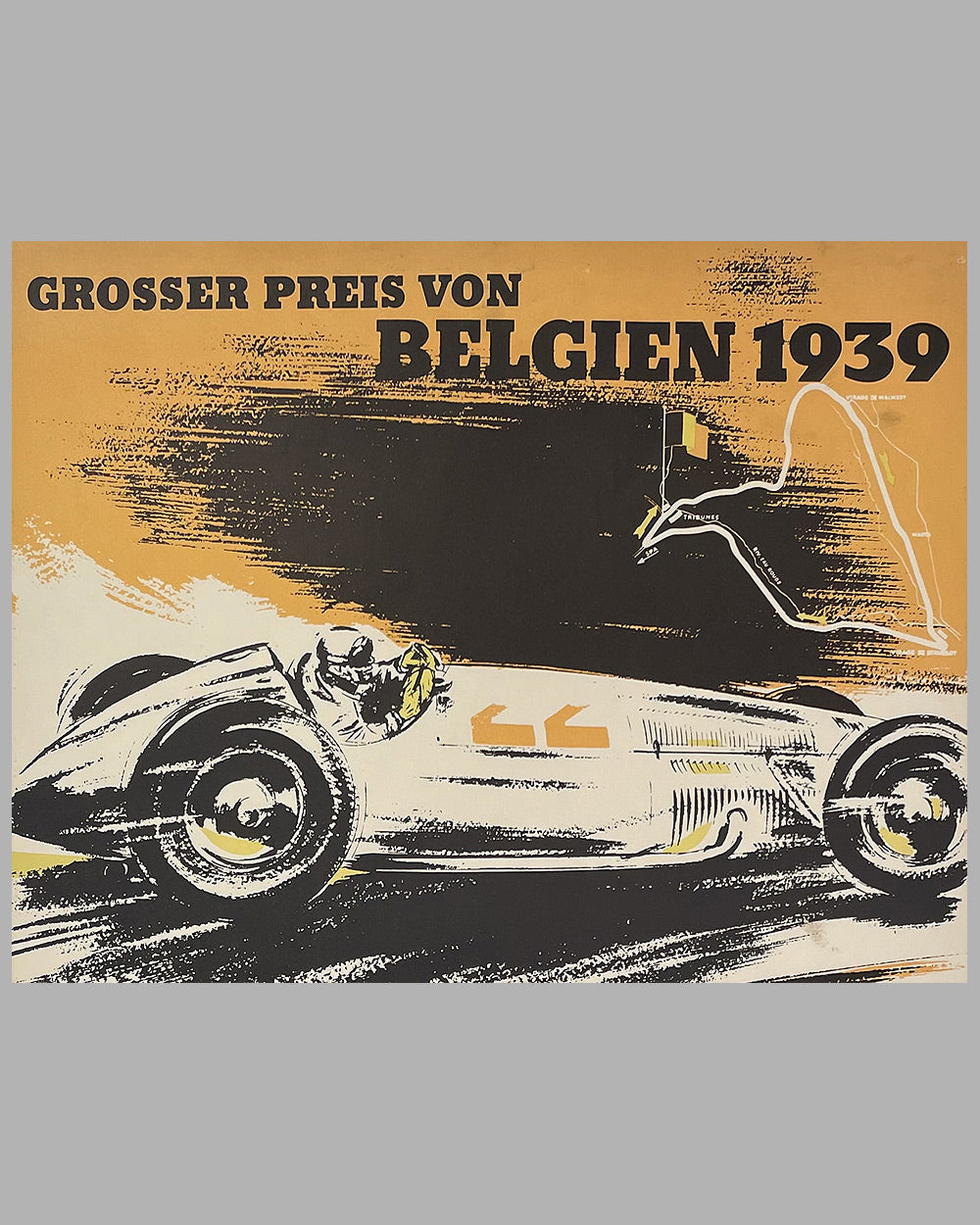 1939 Grand Prix of Belgium original Mercedes victory poster 2