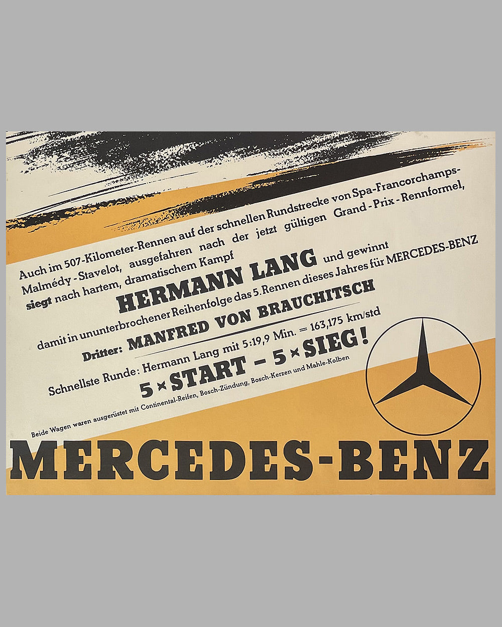 1939 Grand Prix of Belgium original Mercedes victory poster 3