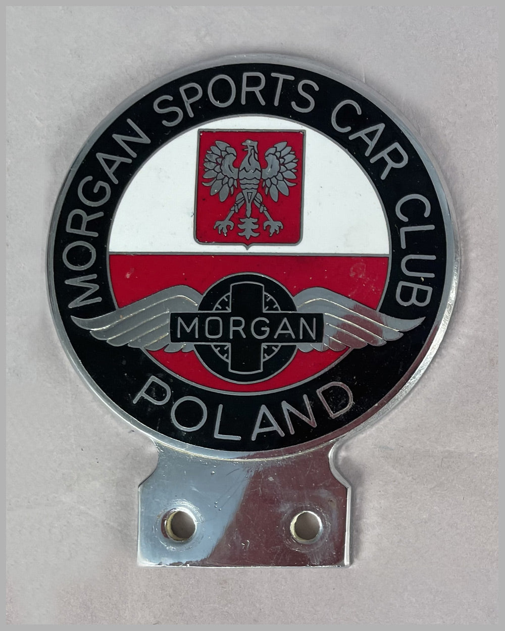 Four Morgan Club bumper or bar badges 4