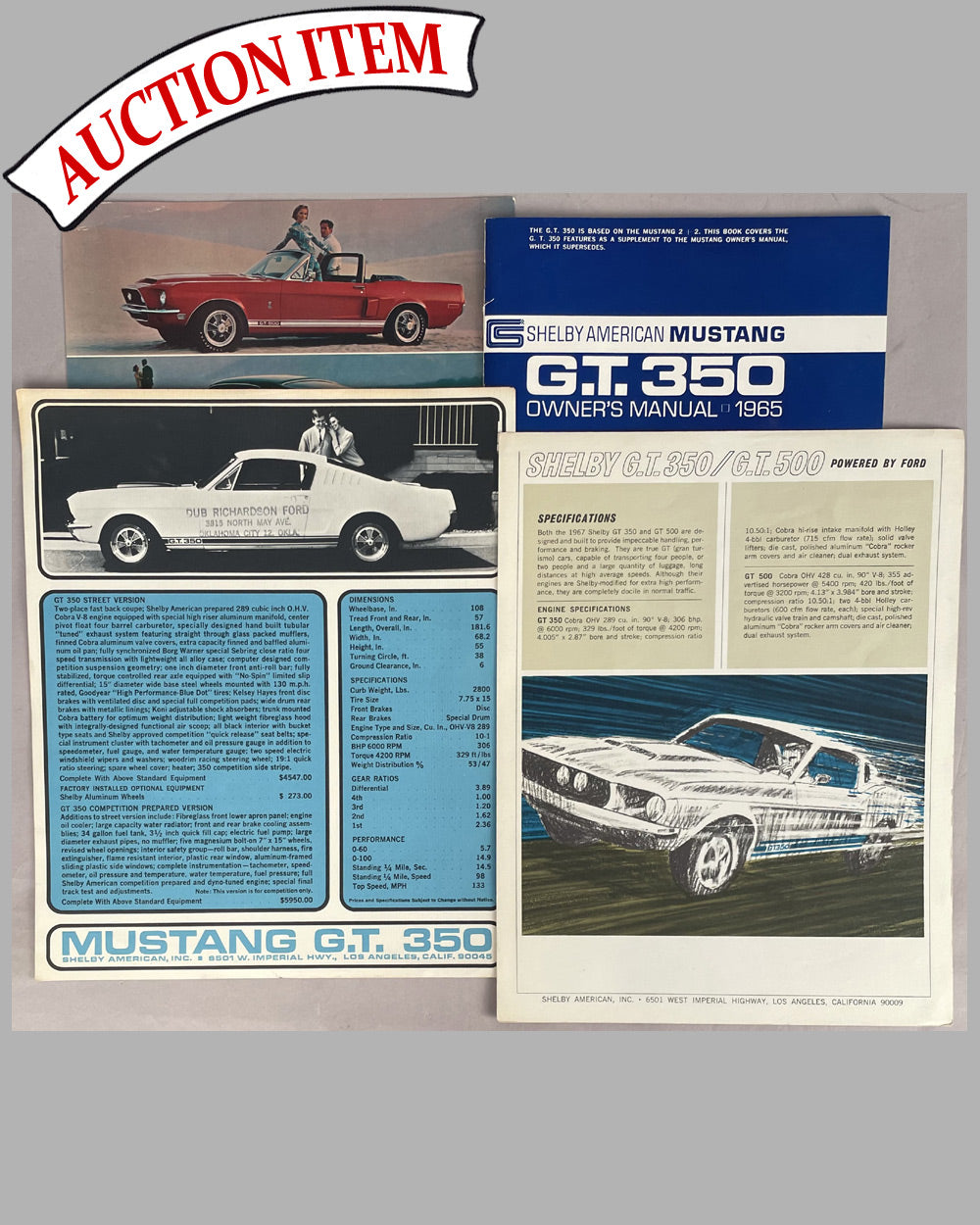 Collection of 4 Shelby American Ford Mustang publications