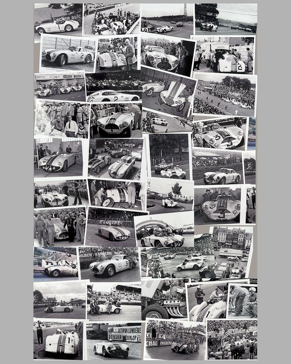 Collection of 40 photographs of Cunningham cars at Le Mans