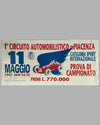1947 - 1° Circuito Automobilistico di Piacenza, reproduction poster, Italy
