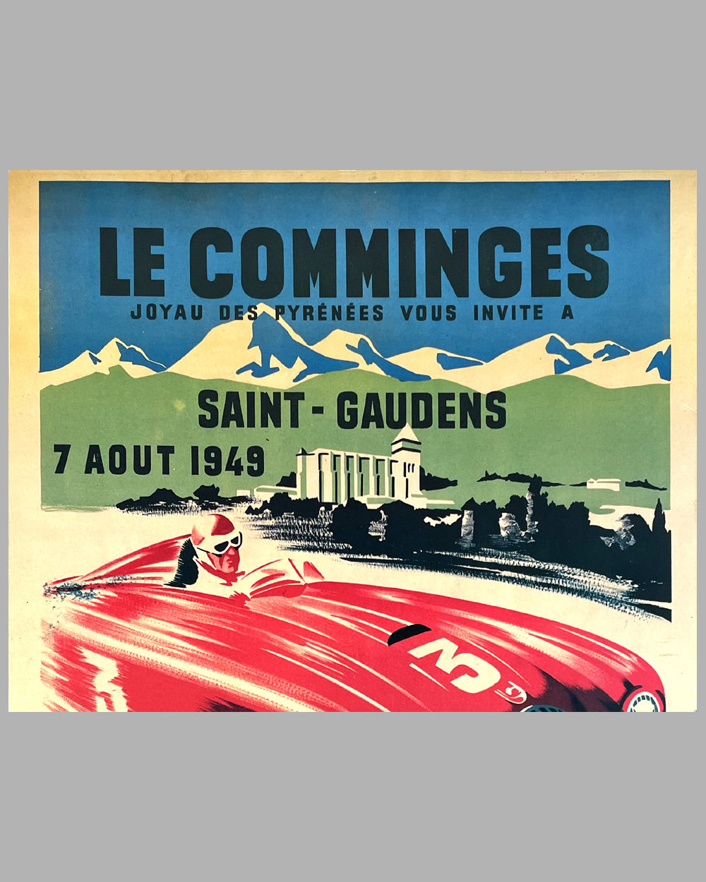 1949 Grand Prix de l’ACF for Sports Car & Motorcycle reproduction poster by André Bermond 2