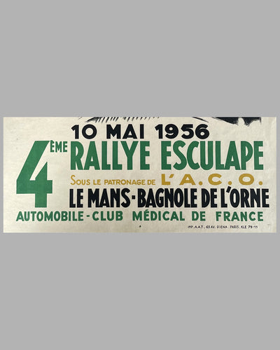 4 eme Rallye Esculape 1956 original race poster, artwork by Geo Ham 2