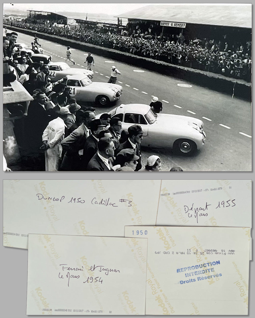 Collection of 50 Le Mans b&amp;w and color photographs from the 1950’s 5