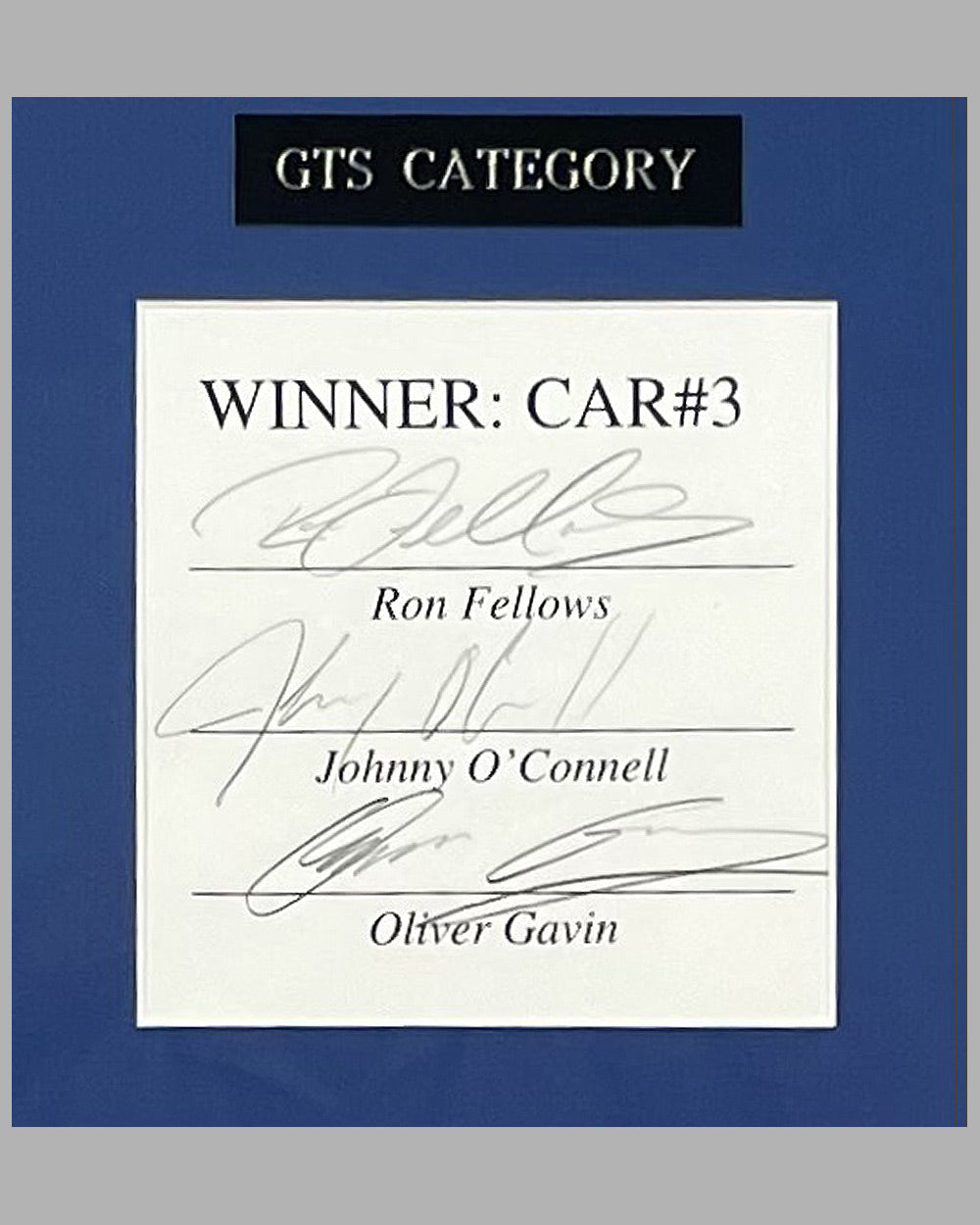 General Motors ad copy for the 2002 Corvette factory team, autographed by 3 drivers 3