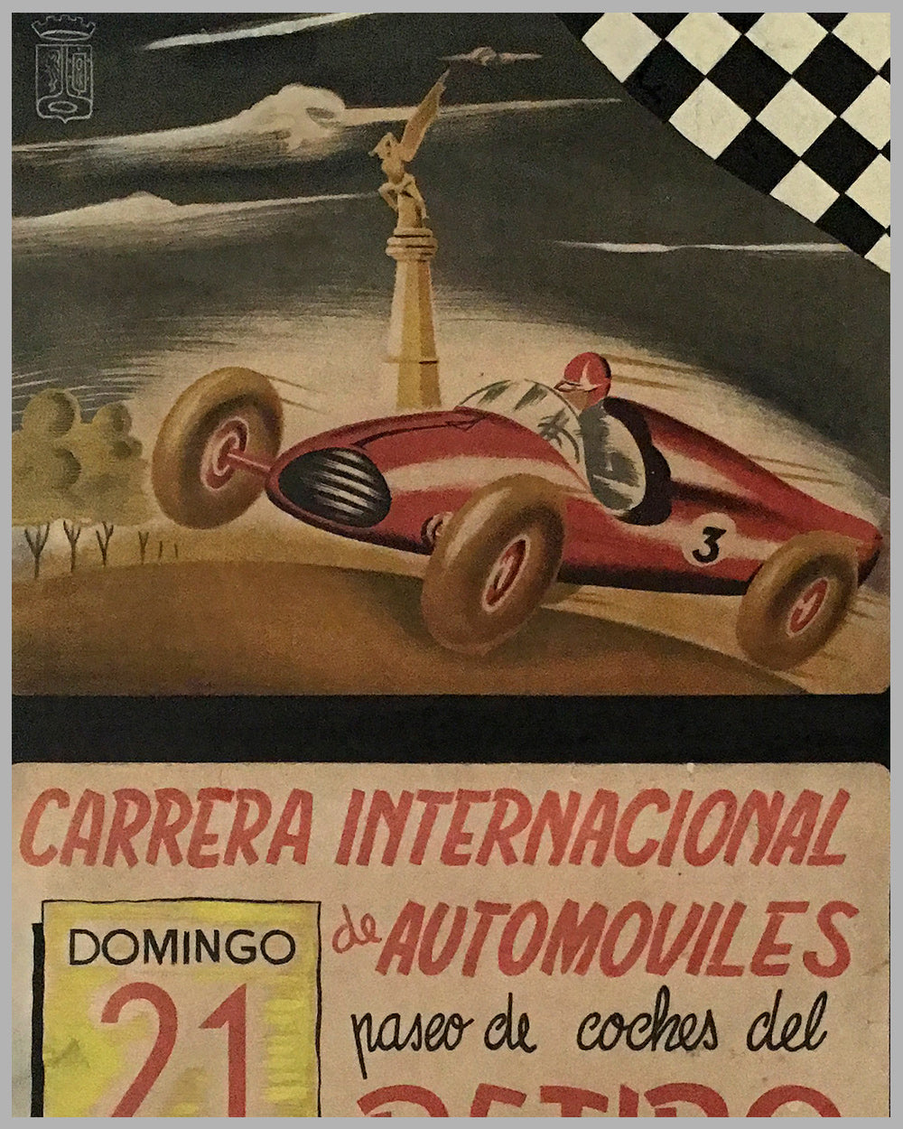 1951 Carrera International de Automoviles in Madrid original event poster 2