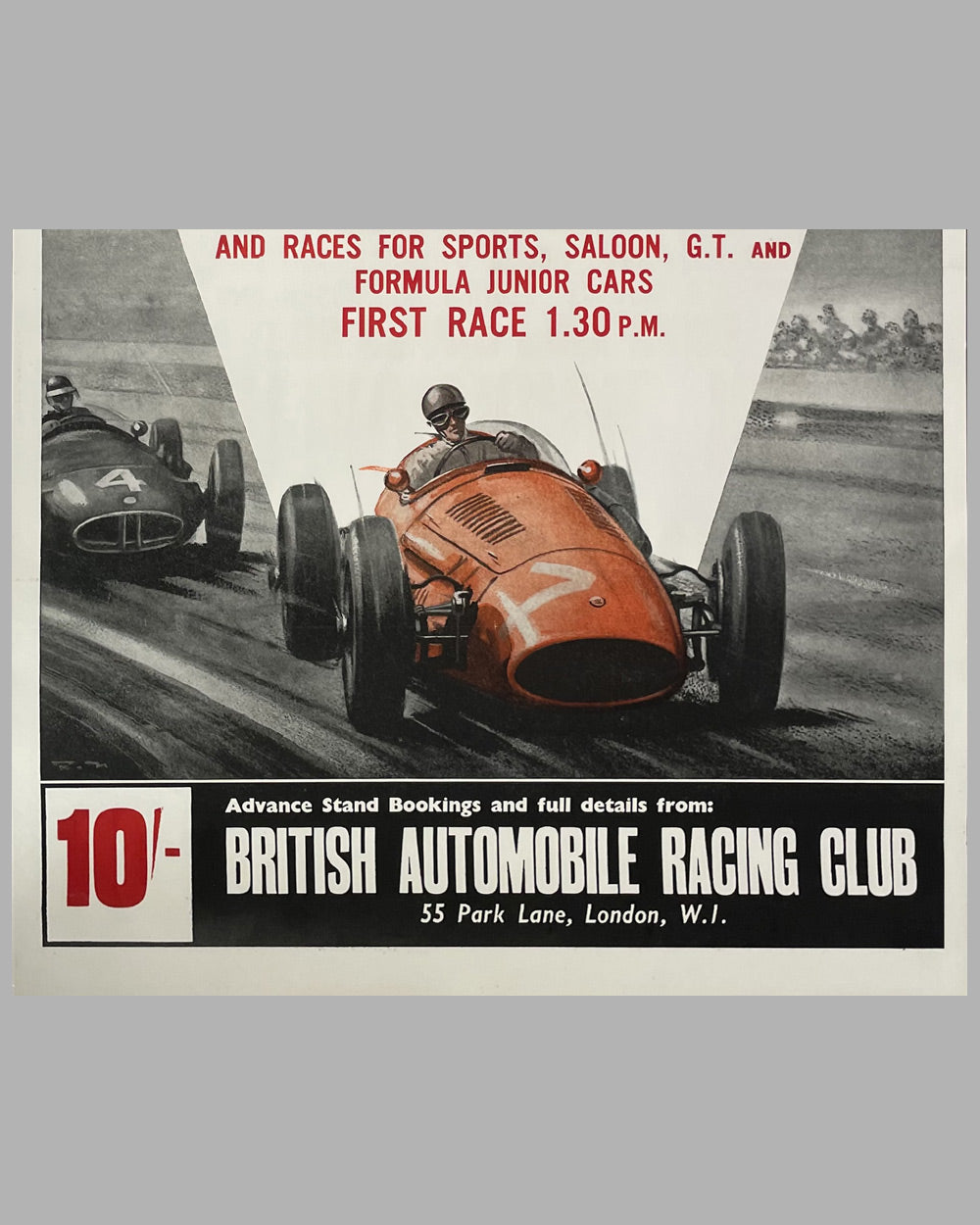 1957 Goodwood Easter Monday International “100” reproduction poster by Roy Nockolds 3
