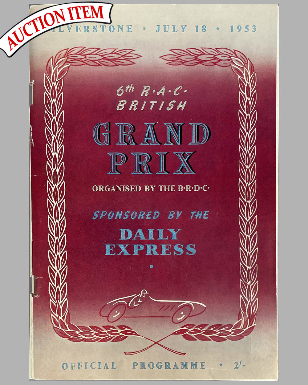 1953 British Grand Prix program at the Silverstone Circuit