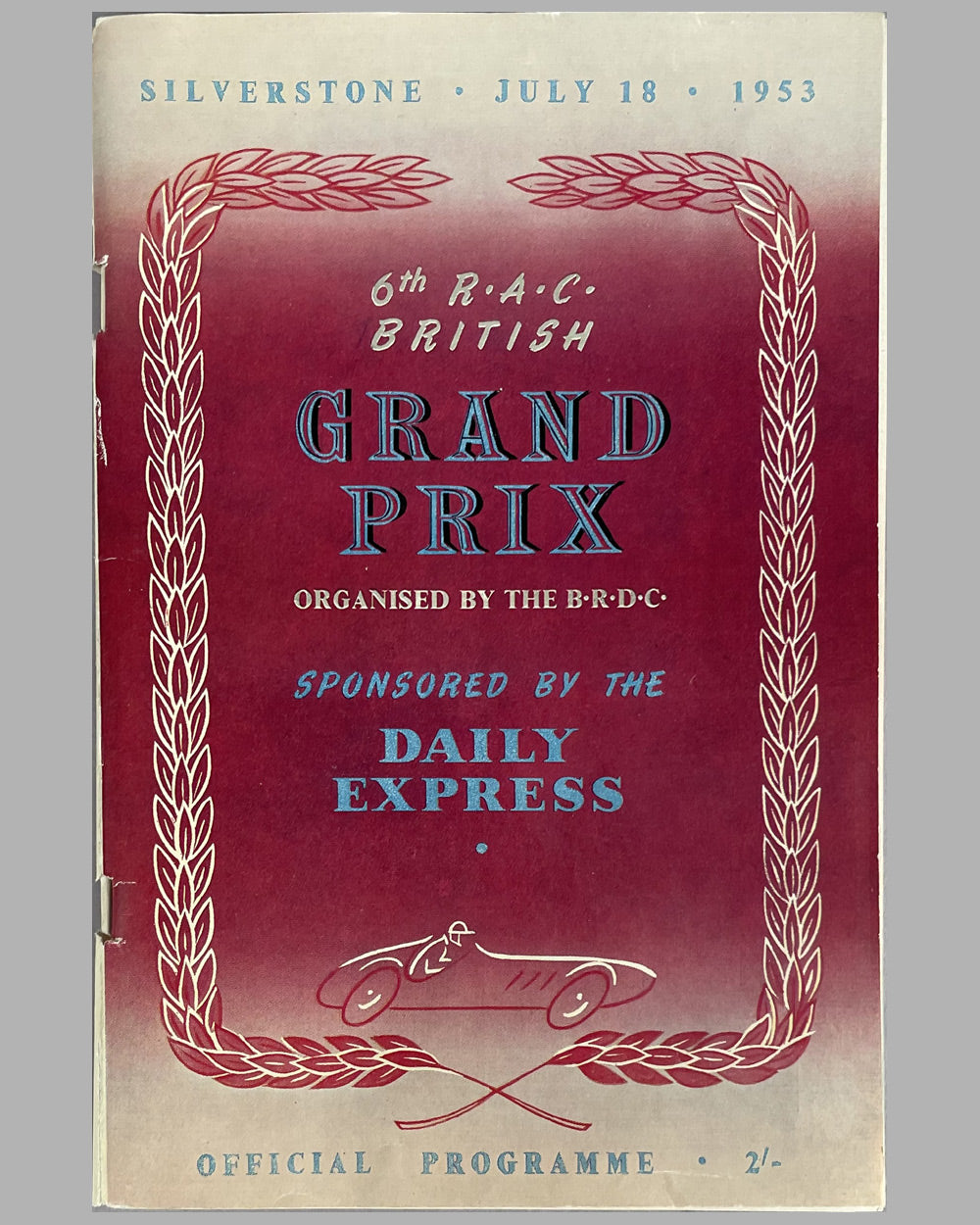 1953 British Grand Prix program at Silverstone