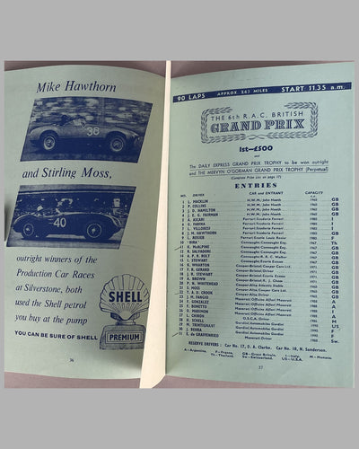 1953 British Grand Prix program at Silverstone 2