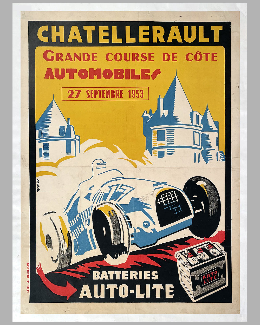 1953 Chatellerault Hill Climb original poster