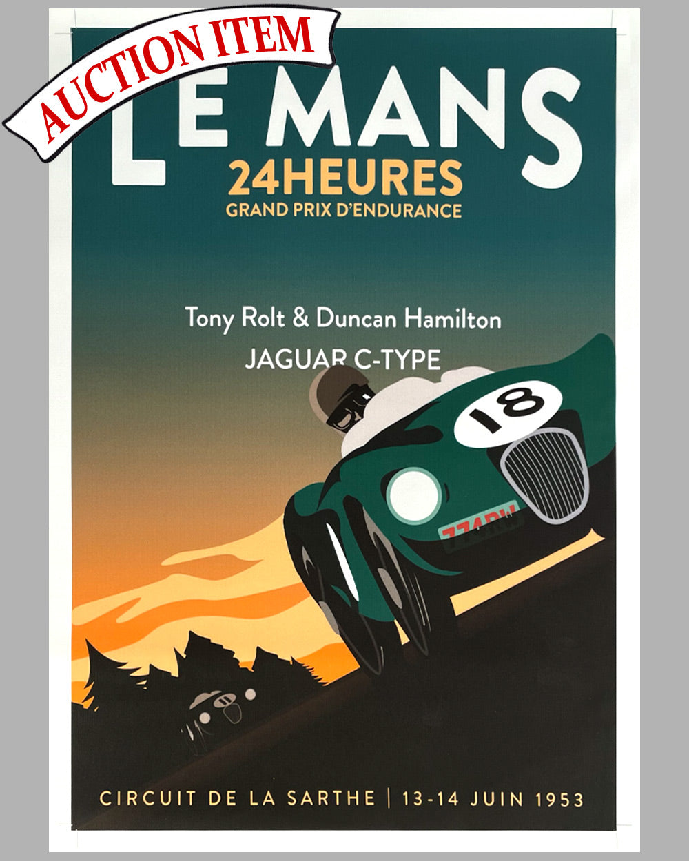Le Mans 1953 modern print on canvas