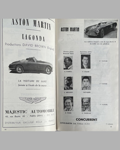24 Heures du Mans 1953 official autographed program, cover by Geo Ham 3