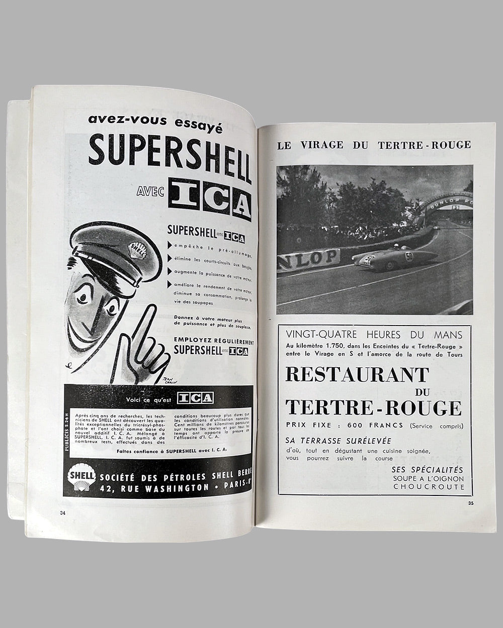 1954 24 Hours of Le Mans race program, autographed by Trintignant & González 2