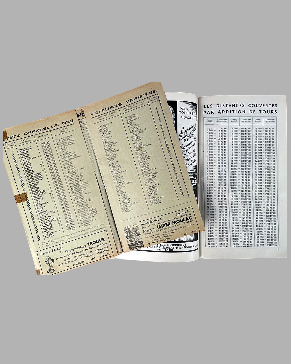 1954 24 Hours of Le Mans race program, autographed by Trintignant & González 3