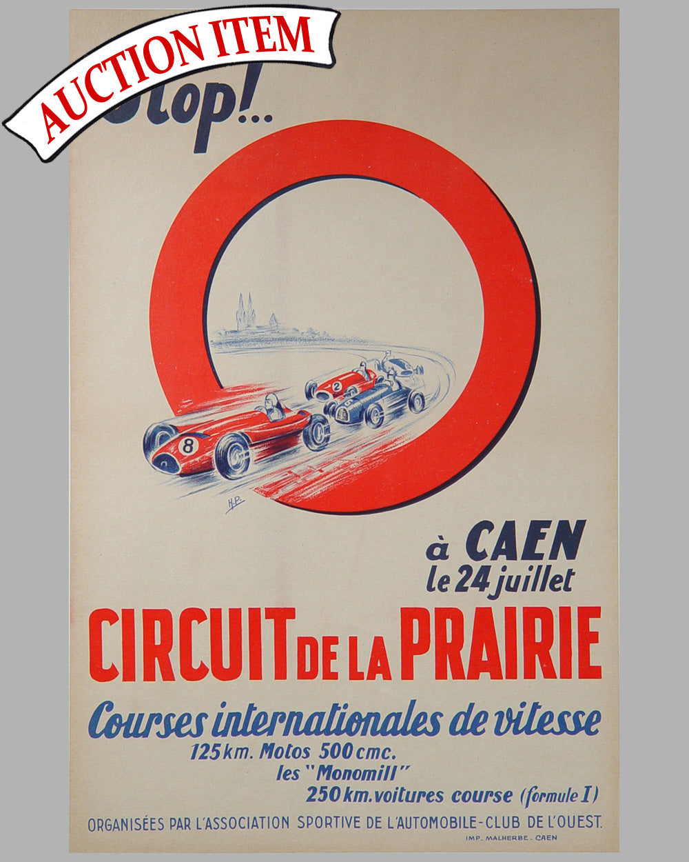 1954 Circuit de la Prairie original event poster