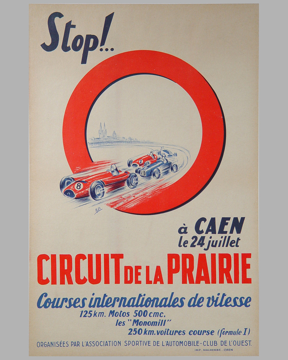 1954 Circuit de la Prairie original event poster