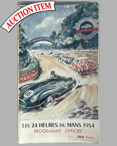 Les 24 Heures du Mans 1954 race program with color cover by Geo Ham