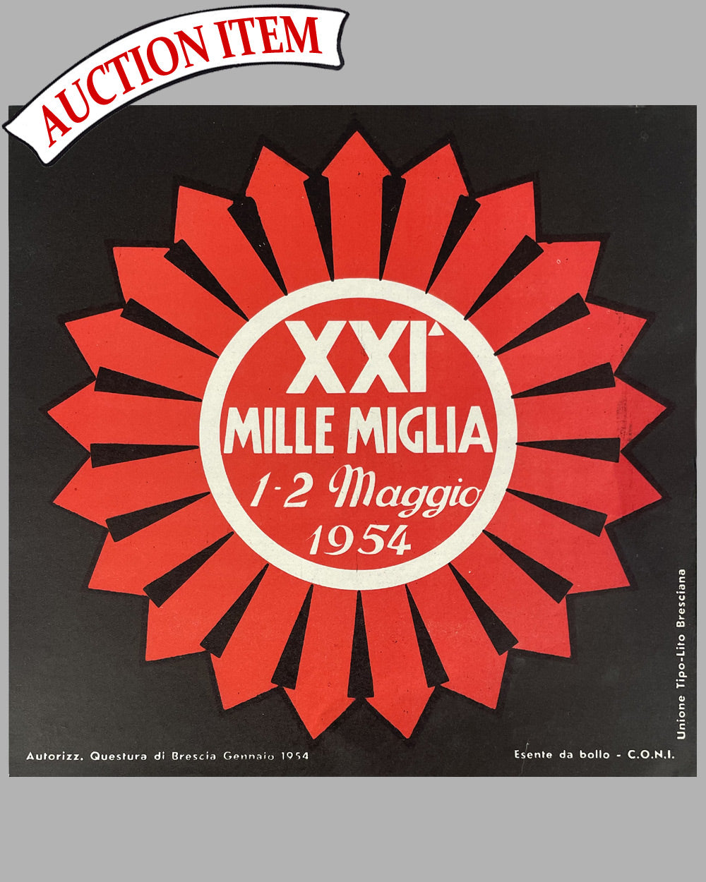 1954 Mille Miglia original mini poster