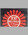 Mille Miglia 1954 original mini advertising poster 2