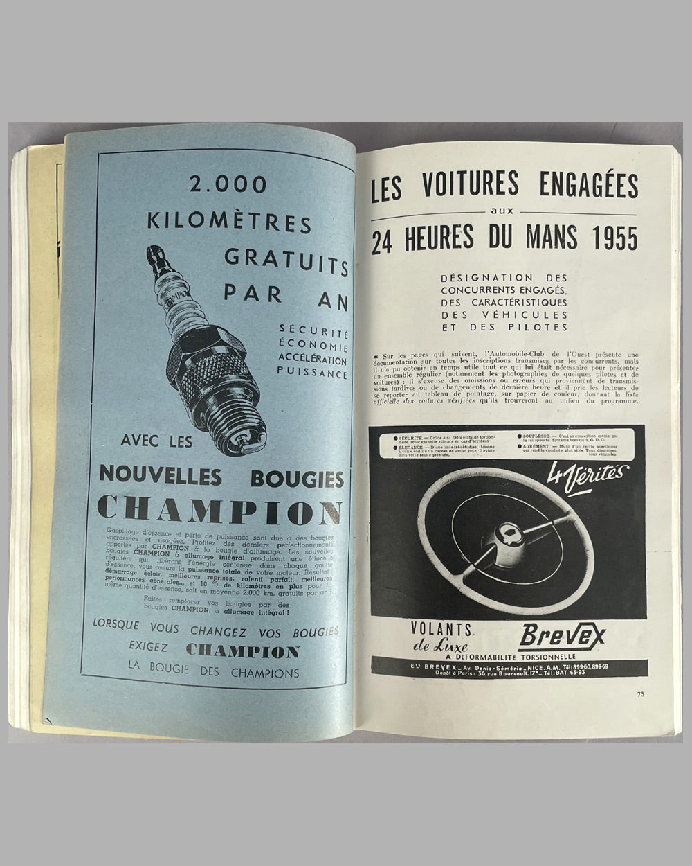 Les 24 heures du Mans 1955 race program 3