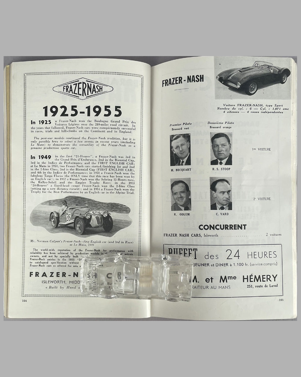 Les 24 heures du Mans 1955 race program 4