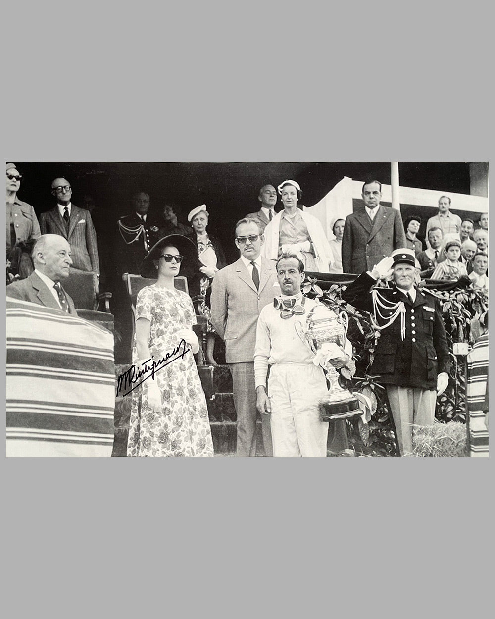 1955 Grand Prix of Monaco photographic print, hand autographed by Trintignant 2