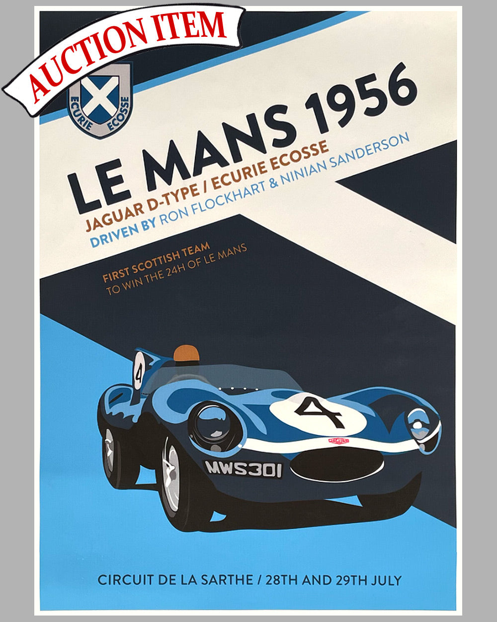 Le Mans 1956 modern print on canvas