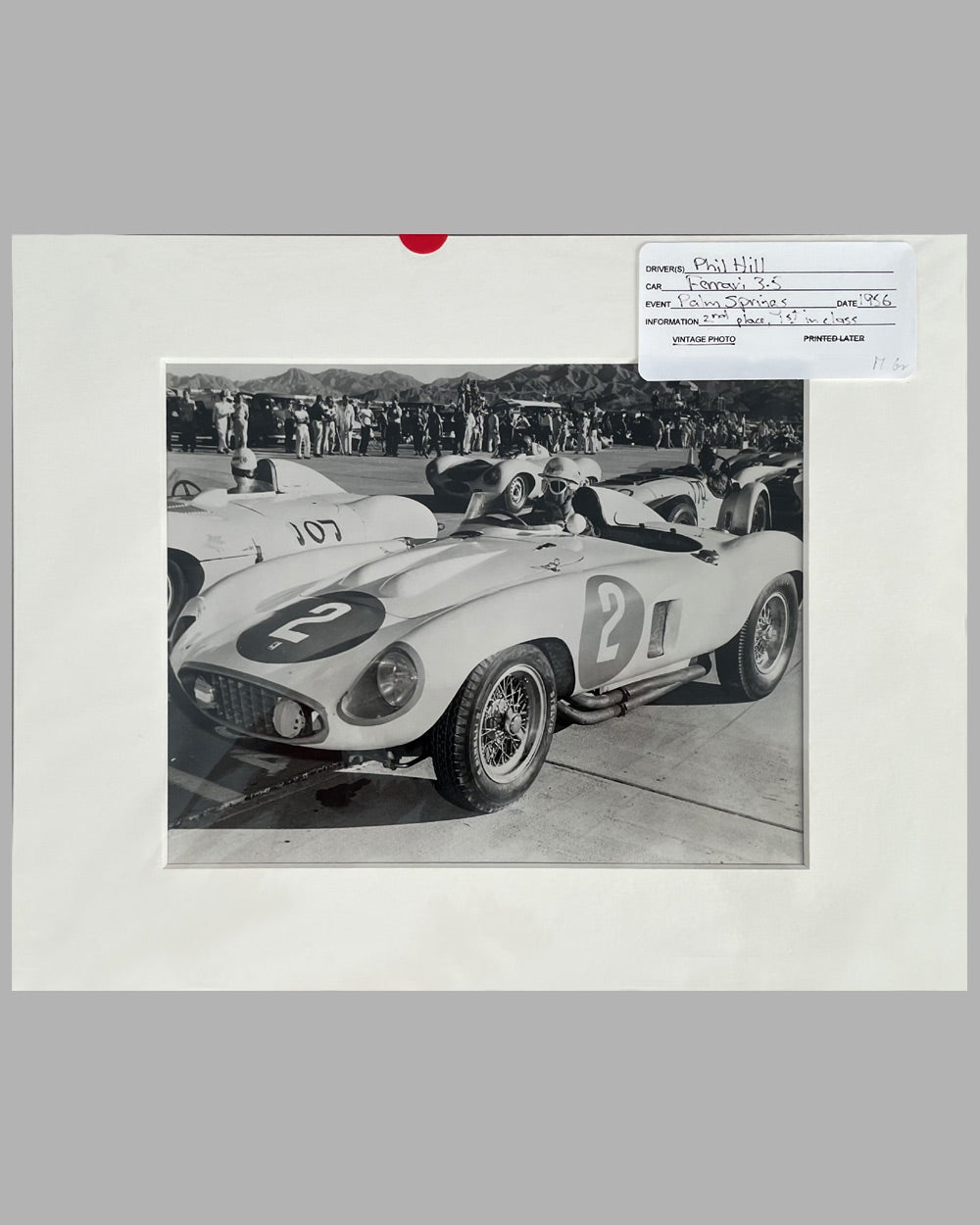 1956 Palm Springs Sprint National Race b&amp;w photograph