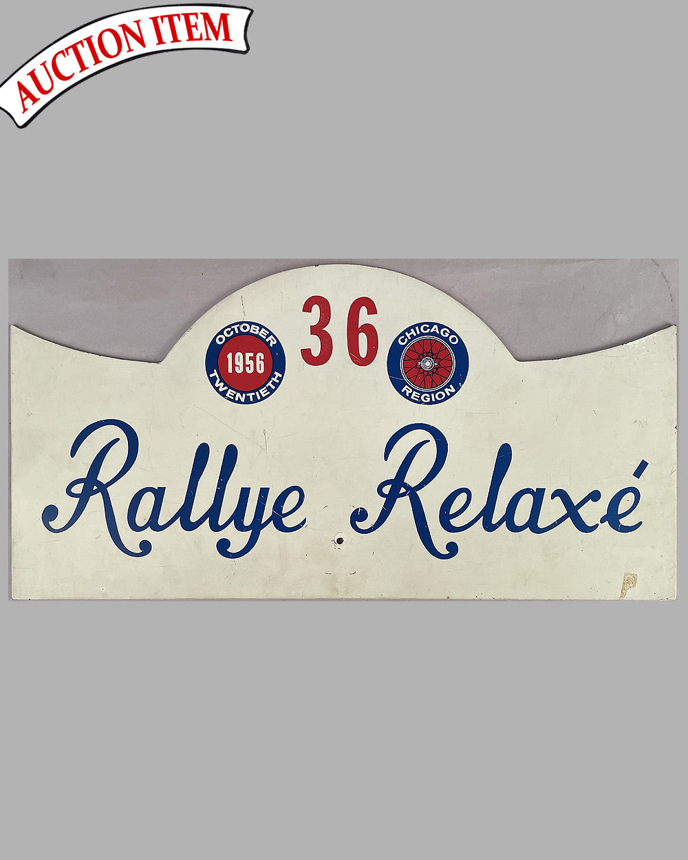 Rallye plaque for 1956 Rallye Relaxé for car #36