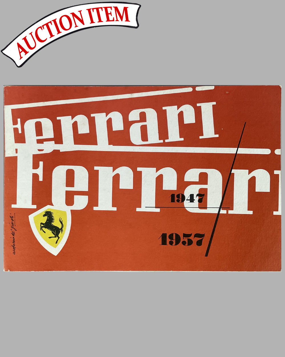 1957 Ferrari Yearbook, 1971 U.S. reproduction, cover design by Antonio de Giusti