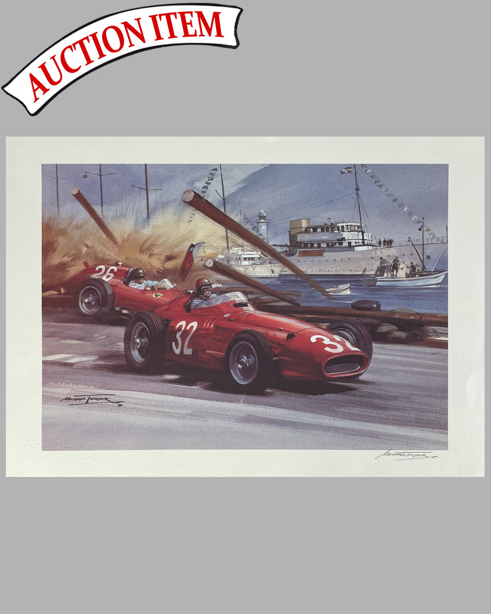 7 - 1957 Grand Prix of Monaco lithograph by Michael Turner