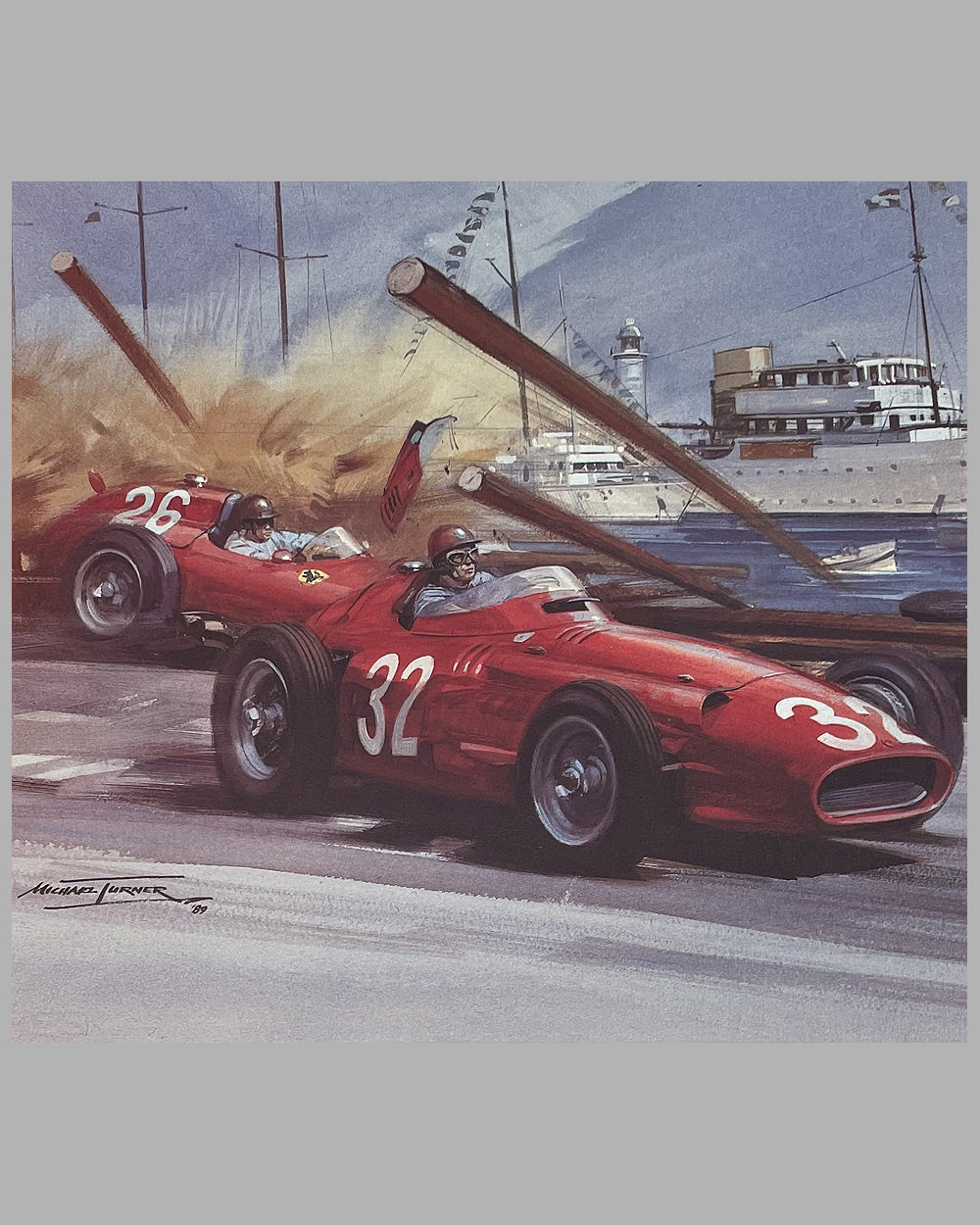 1957 Grand Prix of Monaco lithograph by Michael Turner 2