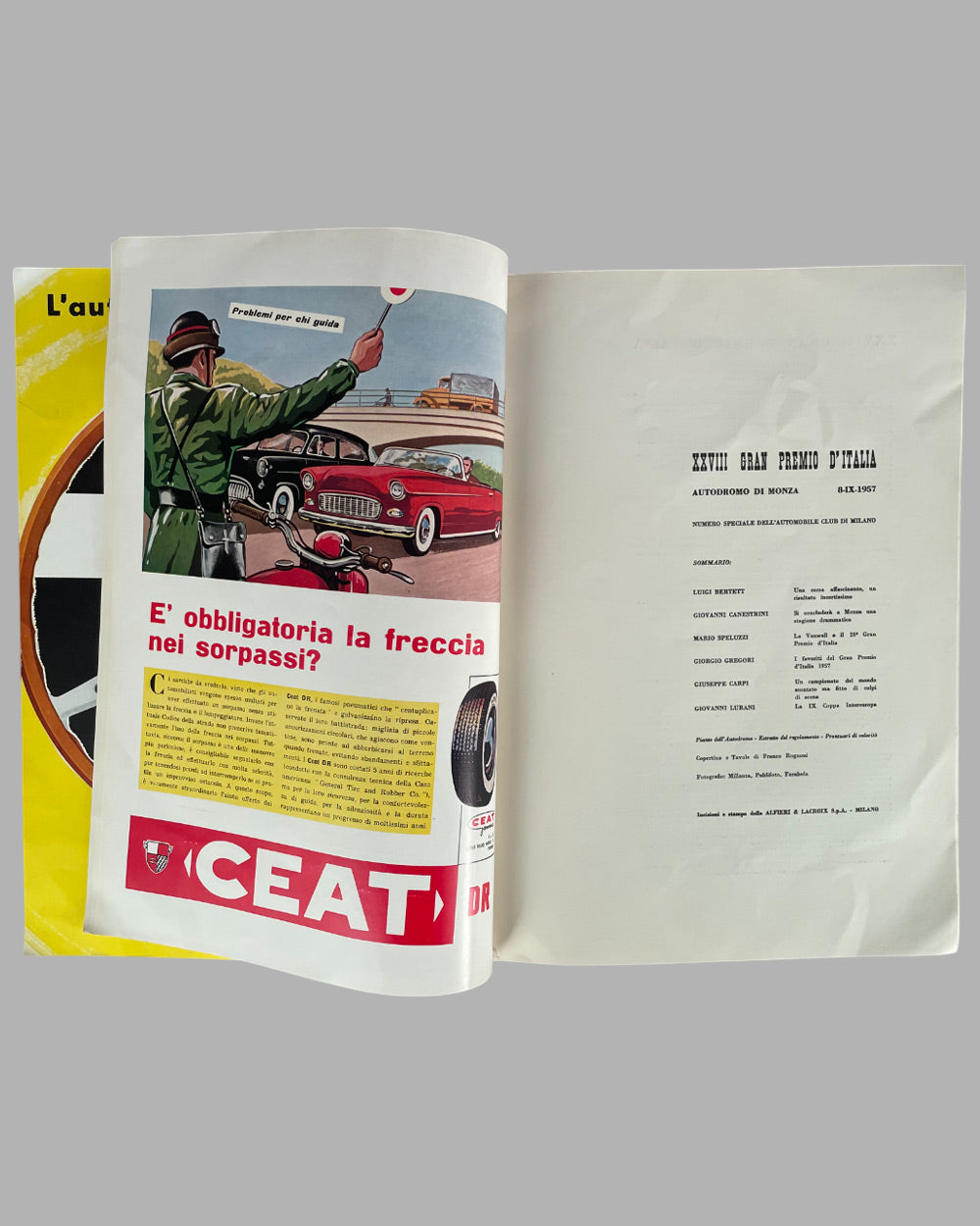 28th Grand Prix of Italy 1957 race program in Monza 3