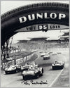 Start of The 24 Hours of Le Mans in 1959 b&w photograph, autographed by Roy Salvadori 2