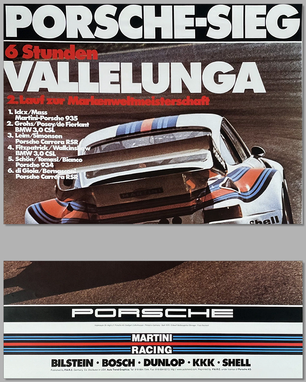 6 Hours of Vallelunga 1976 Porsche factory poster