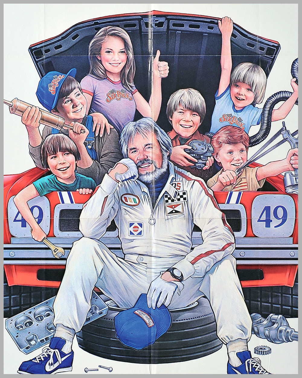 Six Pack original movie poster, with Kenny Rogers, 1982 2