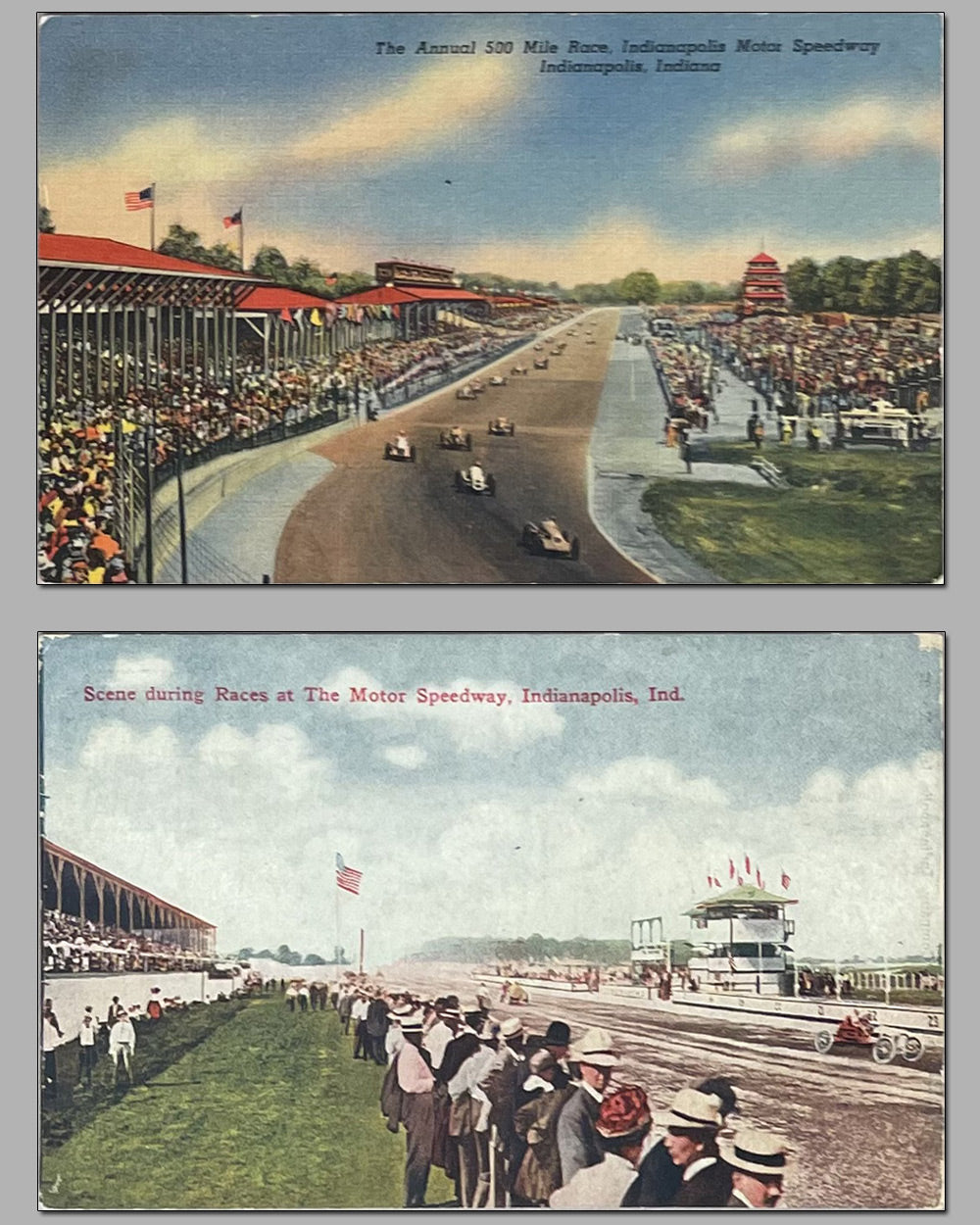 Collection of 6 period postcards from the Indianapolis Motor Speedway 4