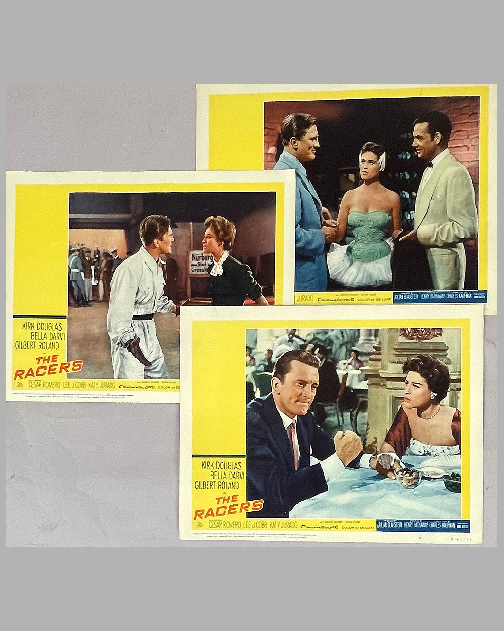 Collection of 6 lobby cards for the movie “The Racers” with Kirk Douglas, 1961 3