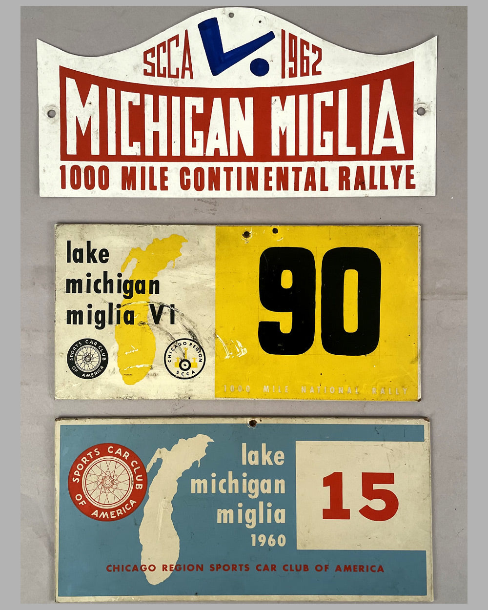 Six Rally plaques for the 1000 mile rally in the 1950’s and 1960’s 3