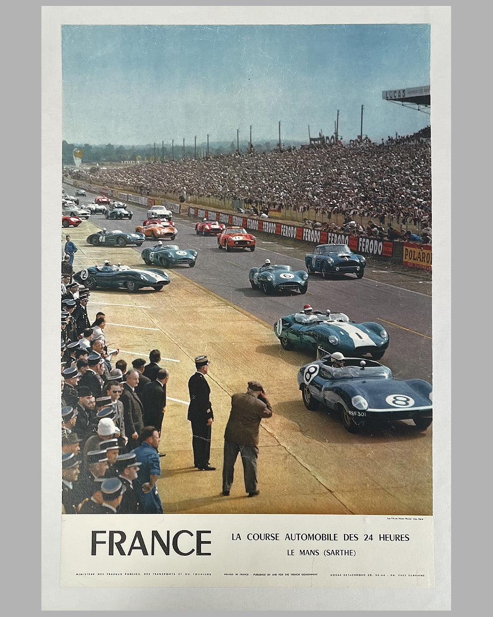 1960 - 24 Heures du Mans original advertising poster by Yves Debraine