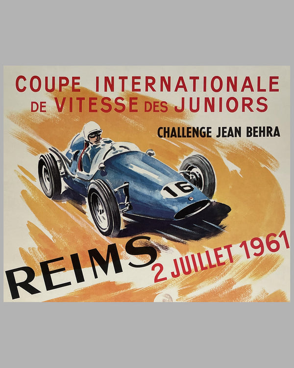1961 Grand Prix de l'A.C.F. original poster by Jean Des Gachons