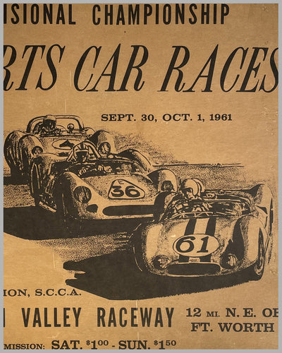 1961 Green Valley Raceway original race poster 2
