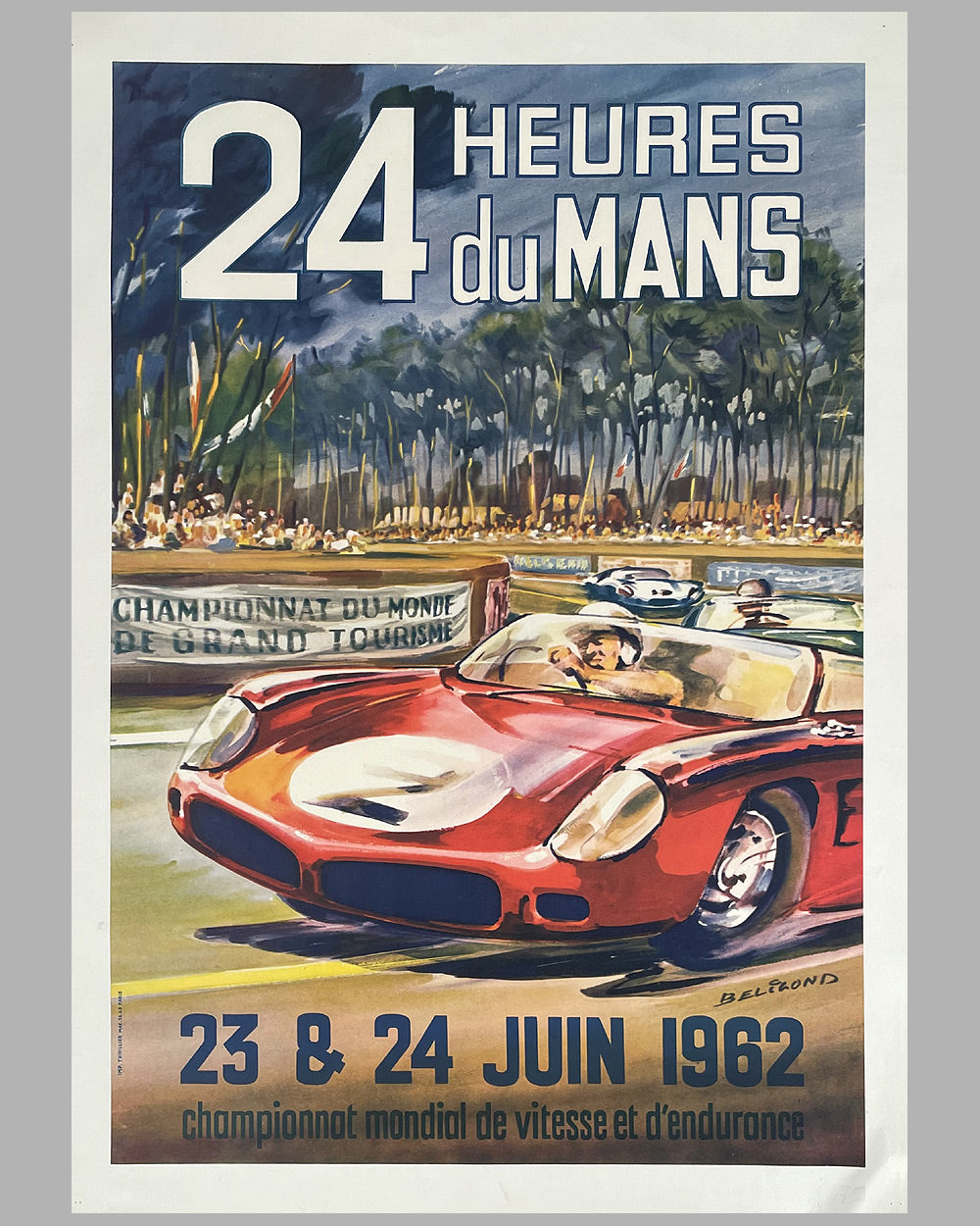 1962 24 hours of Le Mans original poster by Beligond