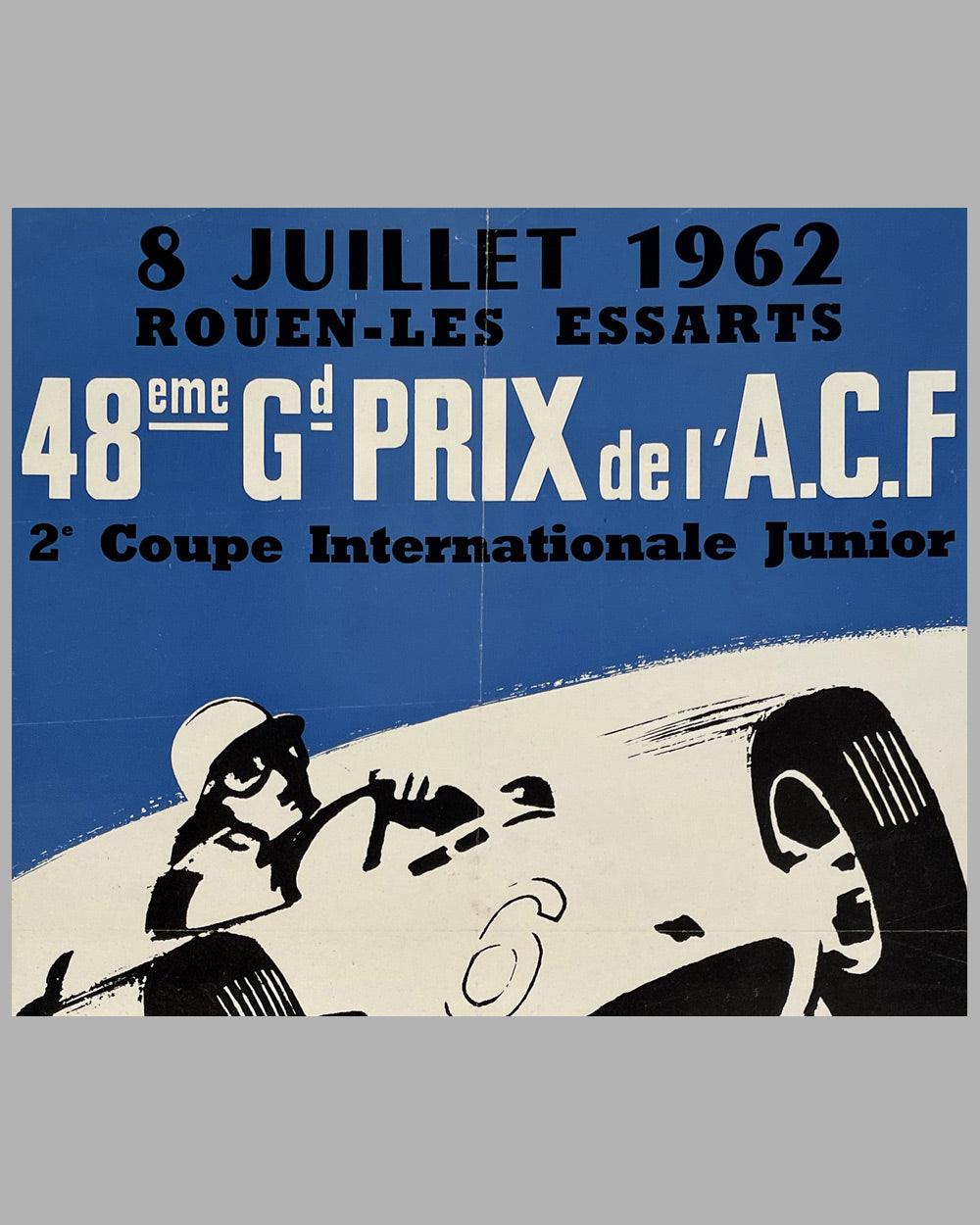 48th Grand Prix of France original poster, 1962 at Rouen-les Essarts track 2