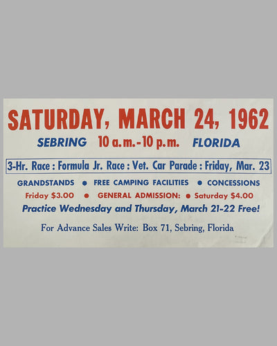 1962 original 12 Hours of Sebring poster 4