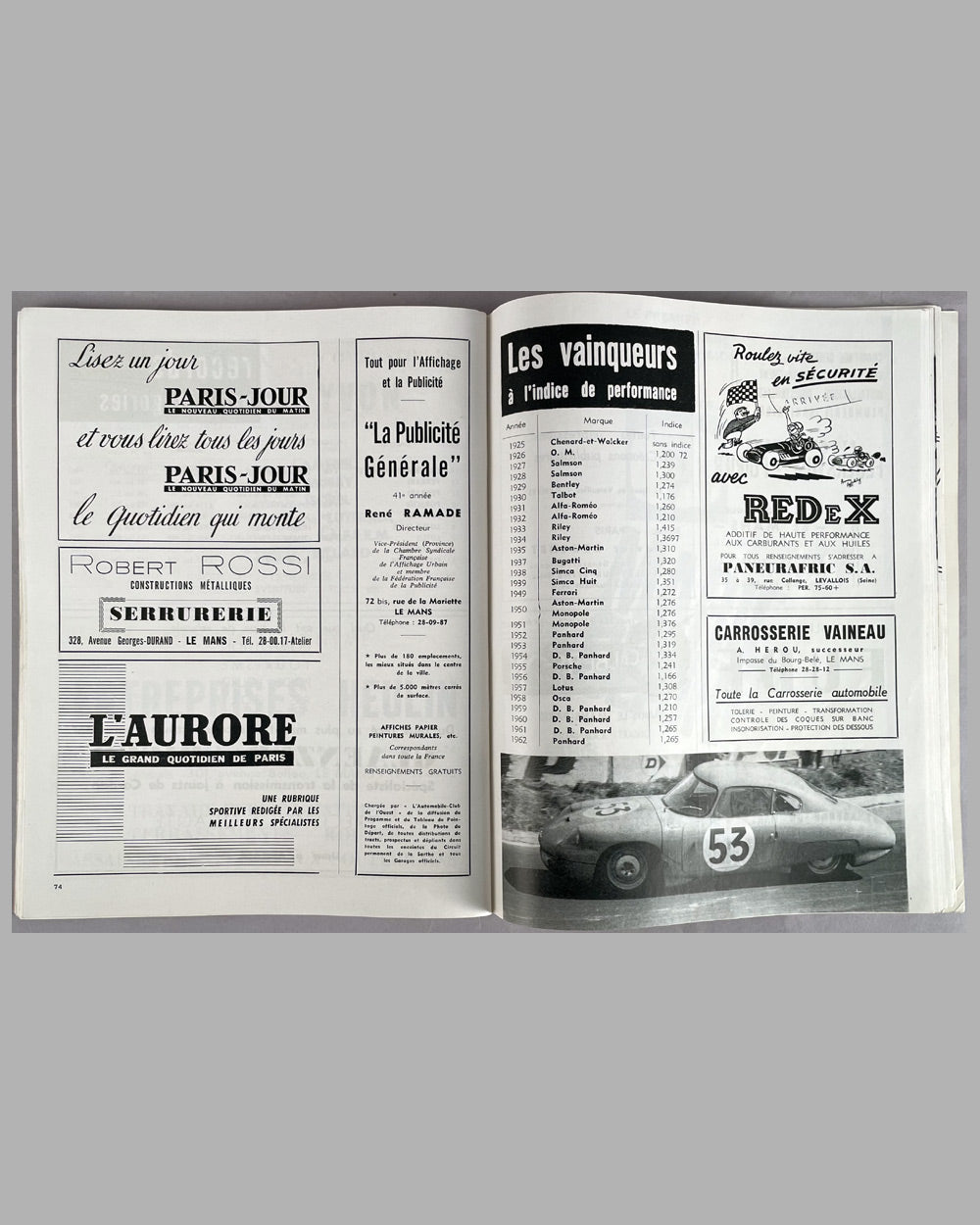 1963 24 Hours of Le Mans original program w/ cover artwork by G. Leygnac 6